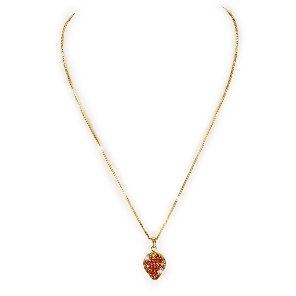 Halskette Erdbeere Rot Gold - PAVELS - Ihr Online Shop für besonderen  Schmuck in Silber, Gold & Rosegold | Buchstaben | Sternzeichen | Ketten