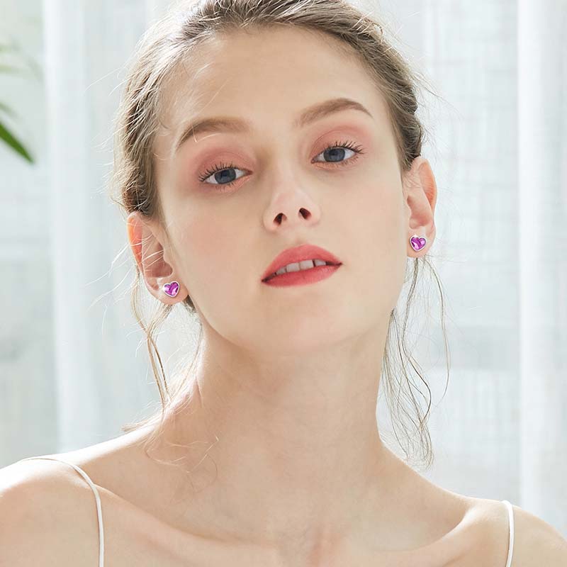 Ohrstecker-Model-Pink-Silber