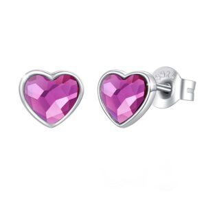 Ohrstecker Herzenskristall Pink Silber