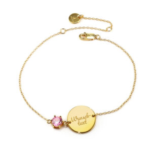 Gravurarmband Kristall Gold/ Rosa