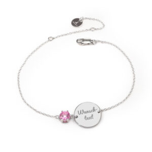 Gravurarmband Kristall Silber/ Rosa