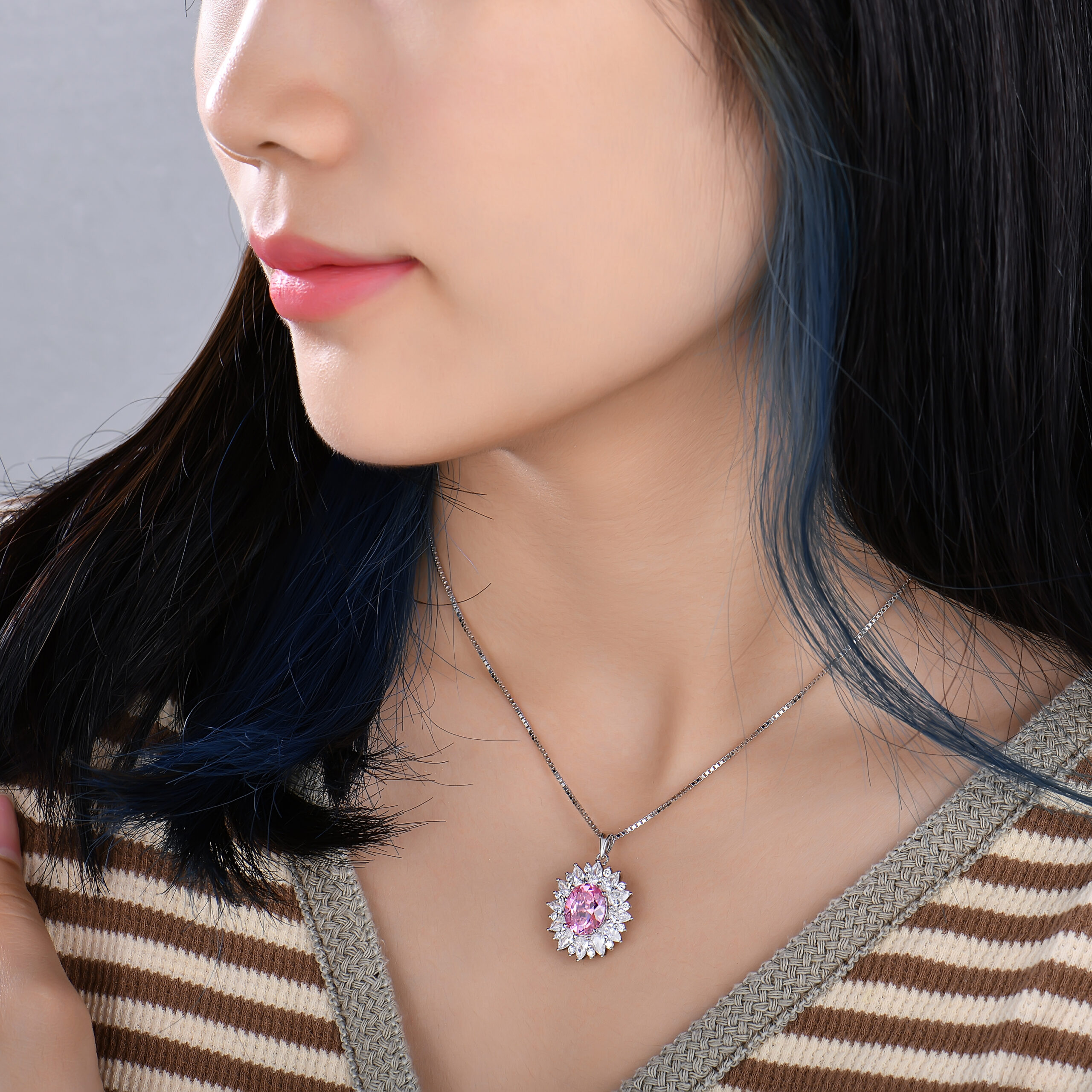 Halskette_Silber_Rosa